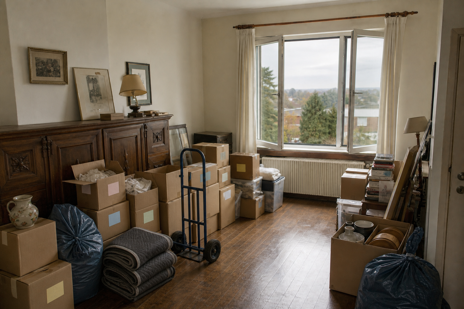 Vide maison brabançonne familiale à Aarschot : avant, en cours et après — intervention en cours