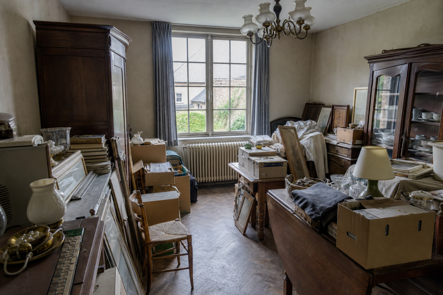 Vide maison villageoise à Affligem : avant, en cours et après — avant débarras