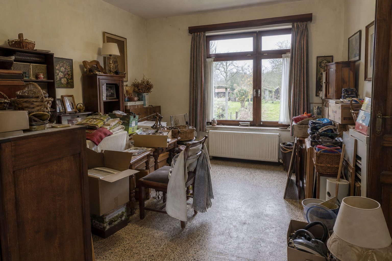 Vide maison familiale avec vergers à Alken : avant, en cours et après — avant débarras