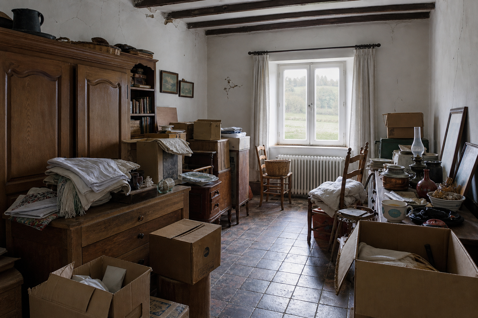 Vide ferme ardennaise à Amblève : avant, en cours et après — avant débarras