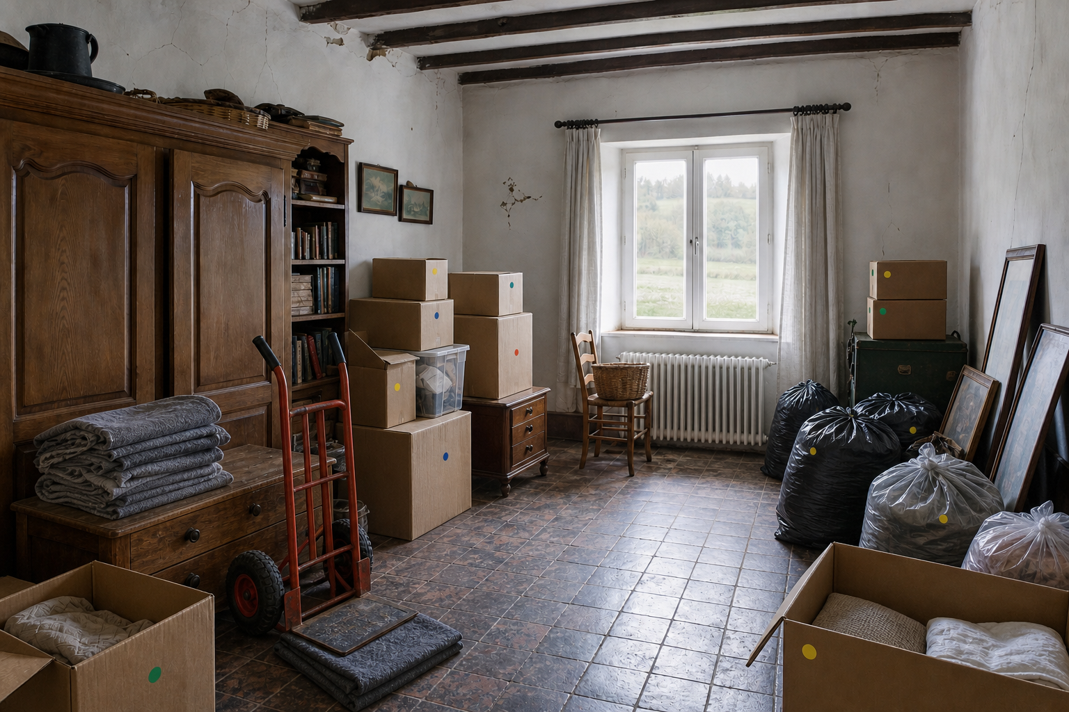 Vide ferme ardennaise à Amblève : avant, en cours et après — intervention en cours