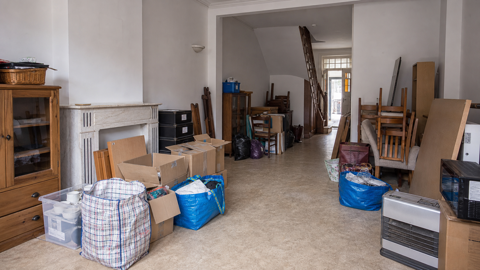 Vide maison familiale à Anderlecht : avant, en cours et après — intervention en cours