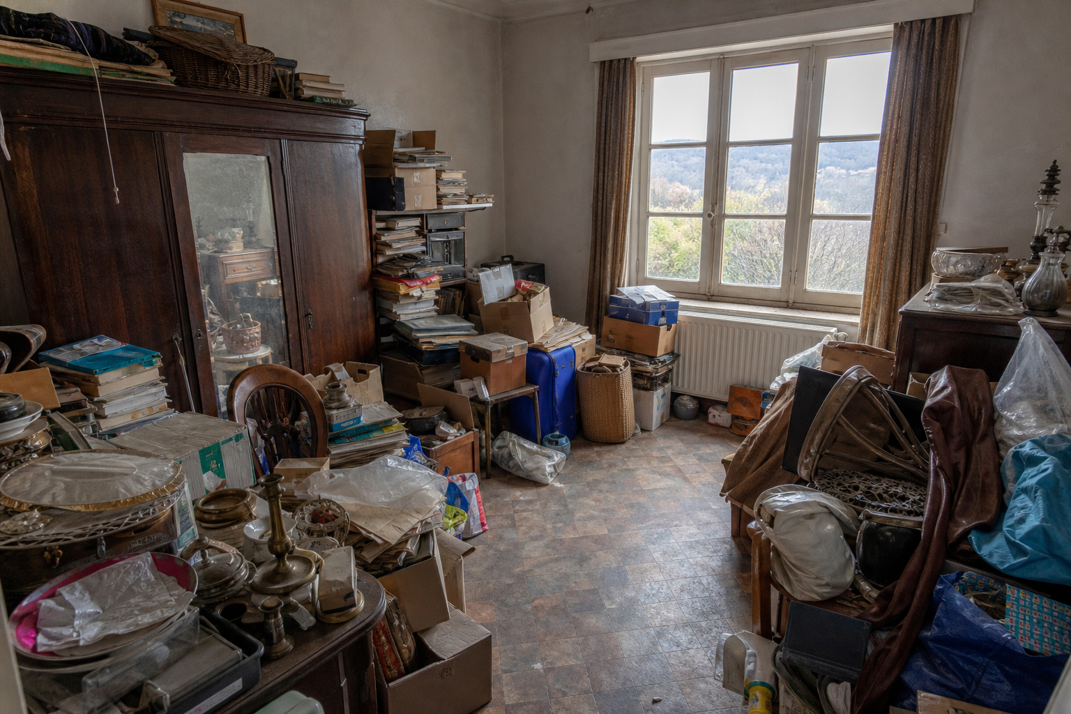 Vide maison de village à Anhée : avant, en cours et après — avant débarras