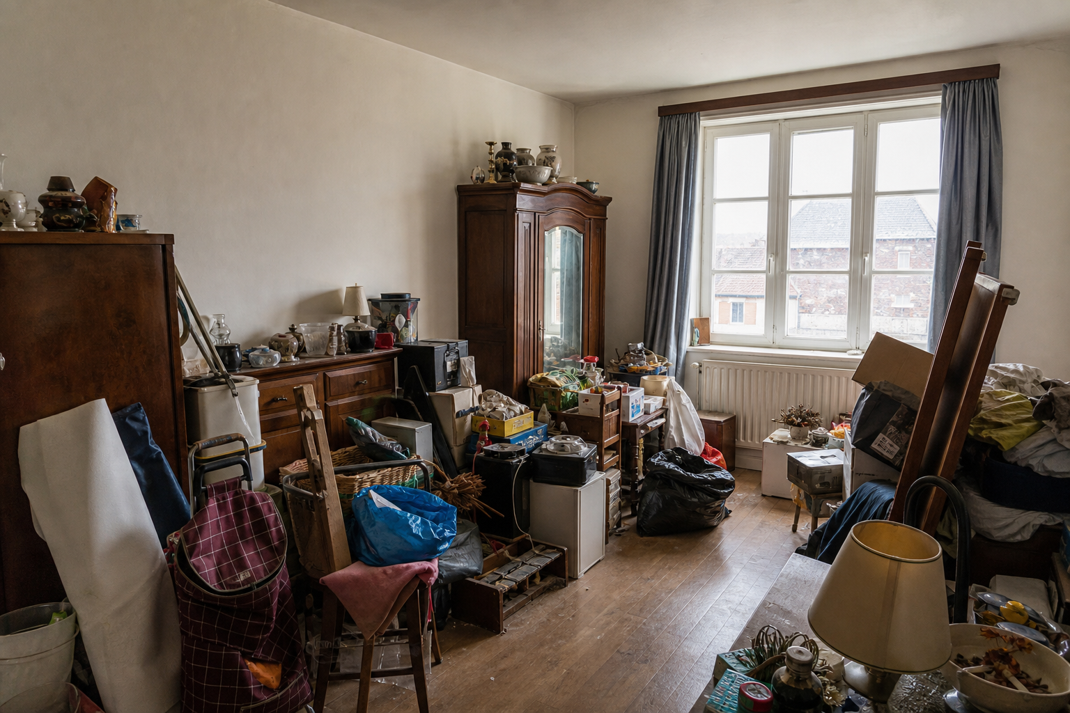 Vide appartement à Antoing : avant, en cours et après — avant débarras