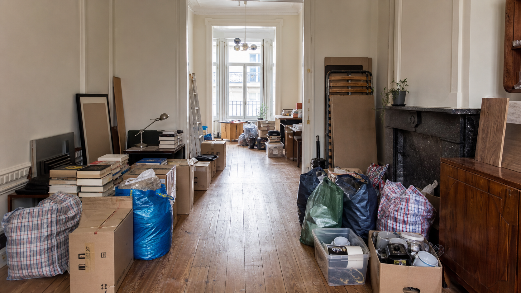 Vide appartement à Antwerpen : avant, en cours et après — intervention en cours