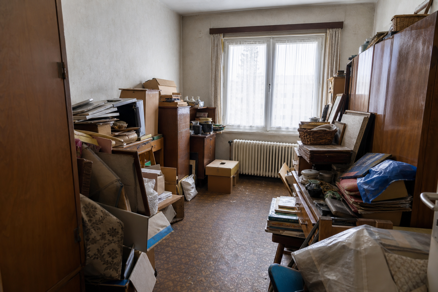 Vide maison ouvrière à As : avant, en cours et après — avant débarras