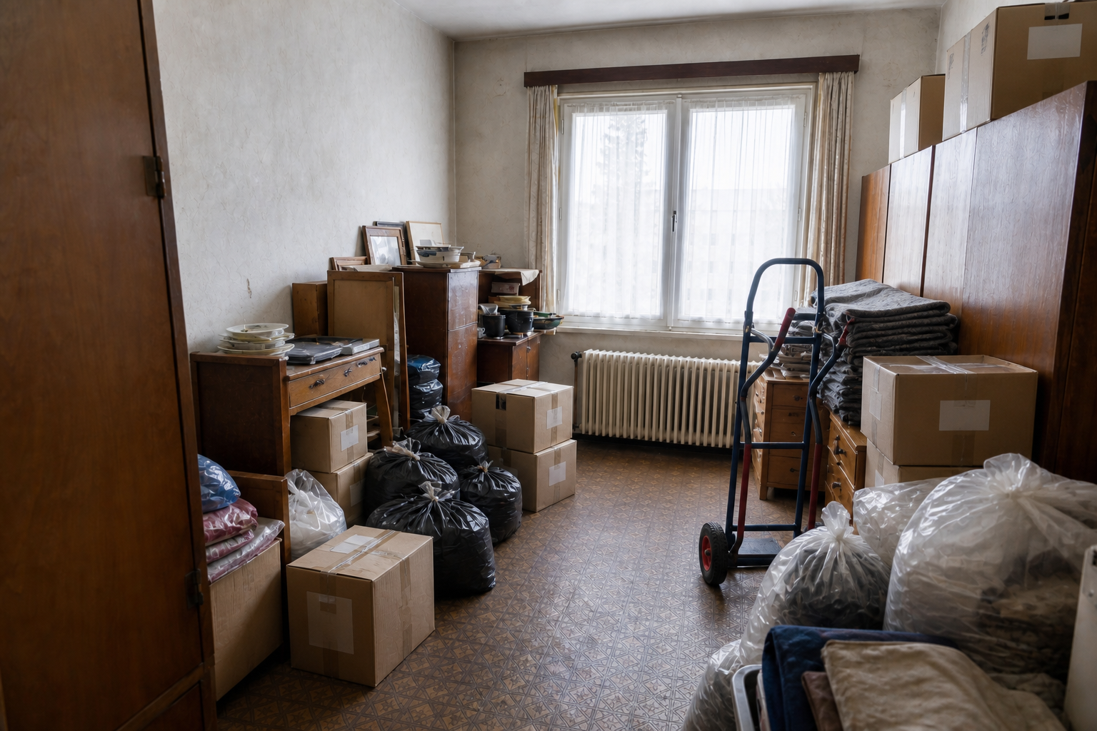 Vide maison ouvrière à As : avant, en cours et après — intervention en cours