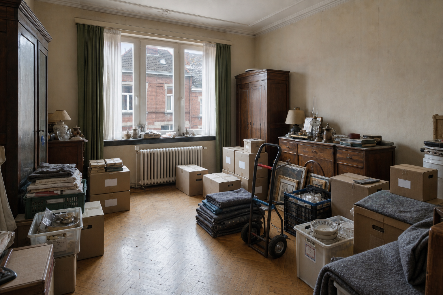 Vide maison bourgeoise à Ath : avant, en cours et après — intervention en cours