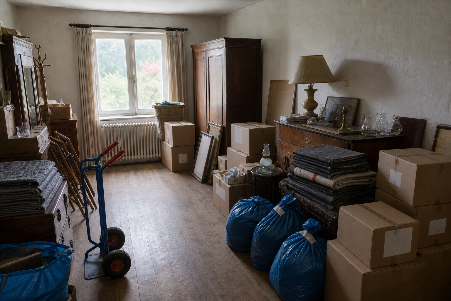 Vide maison villageoise avec grange à Attert : avant, en cours et après — intervention en cours