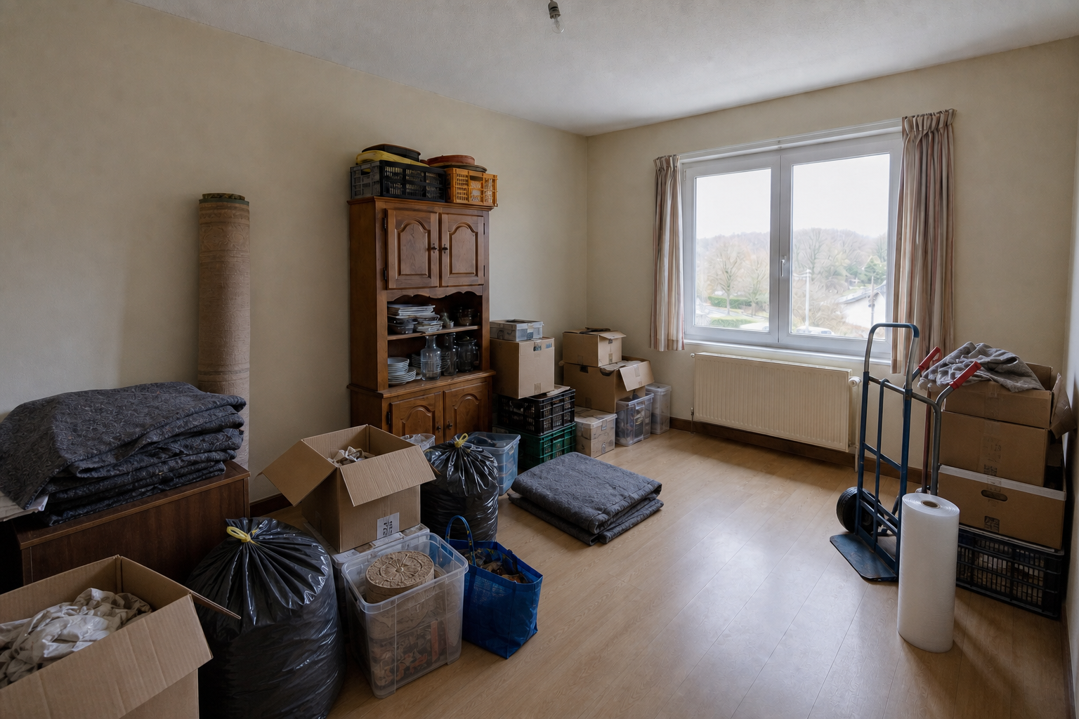 Vide appartement de frontalier à Aubange : avant, en cours et après — intervention en cours