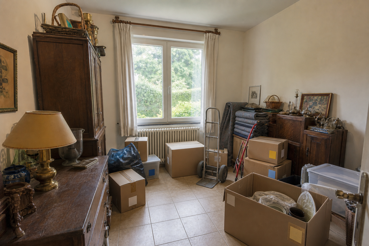 Vide maison pavillonnaire avec jardin à Auderghem : avant, en cours et après — intervention en cours