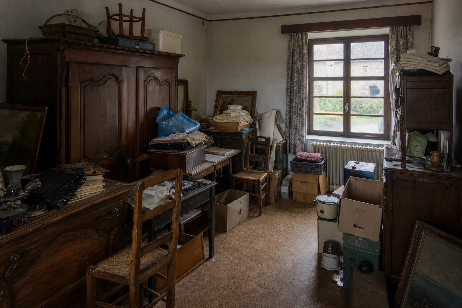 Vide fermette herbagère à Baelen : avant, en cours et après — avant débarras