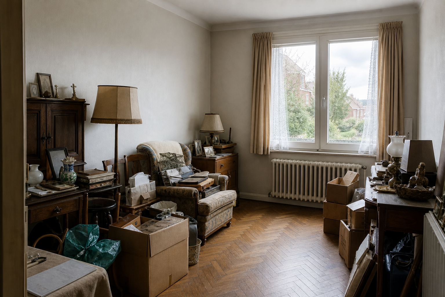 Débarras après départ en maison de repos à Beersel : avant, en cours et après — avant débarras