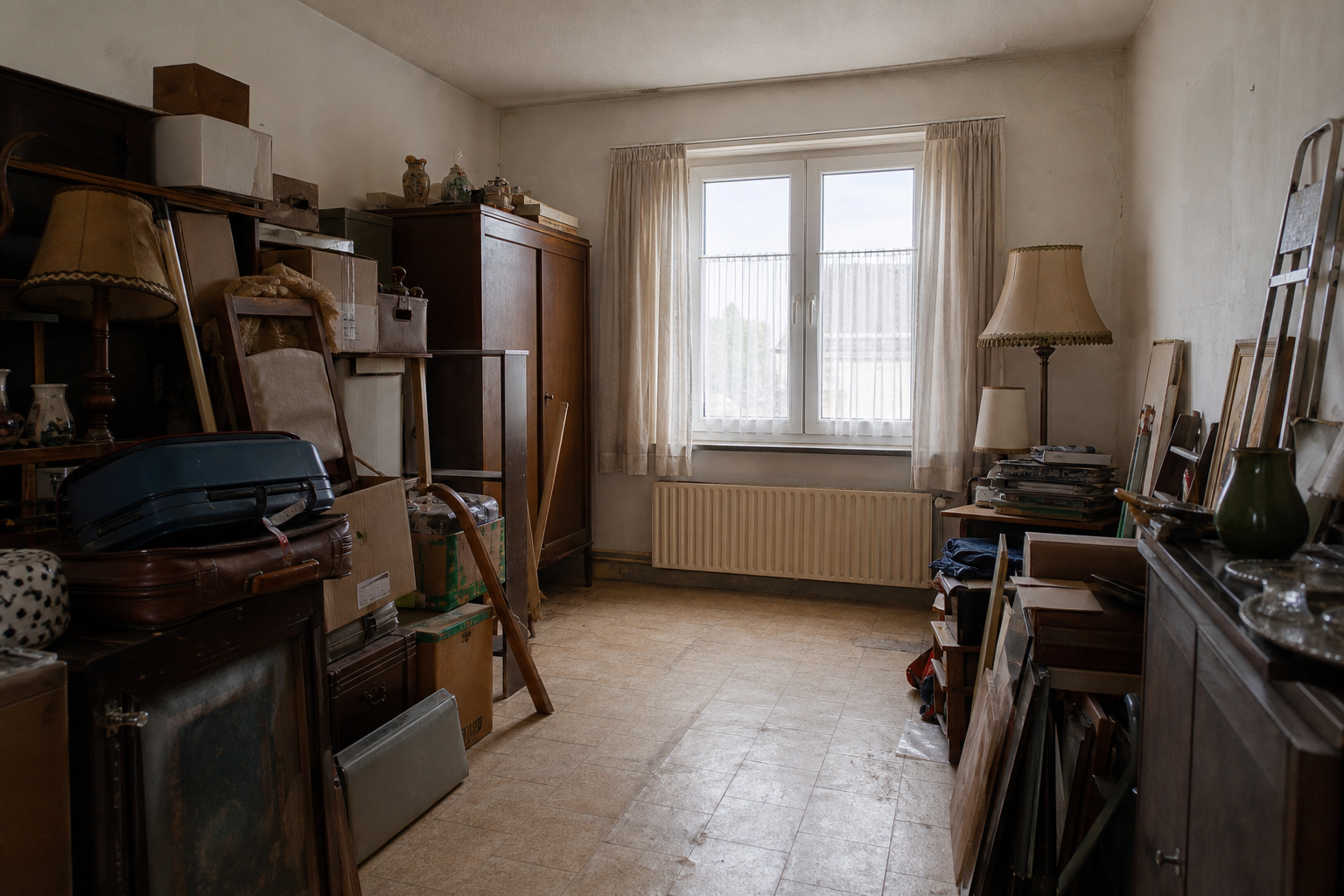 Débarras de cave et grenier à Berchem-Sainte-Agathe : avant, en cours et après — avant débarras