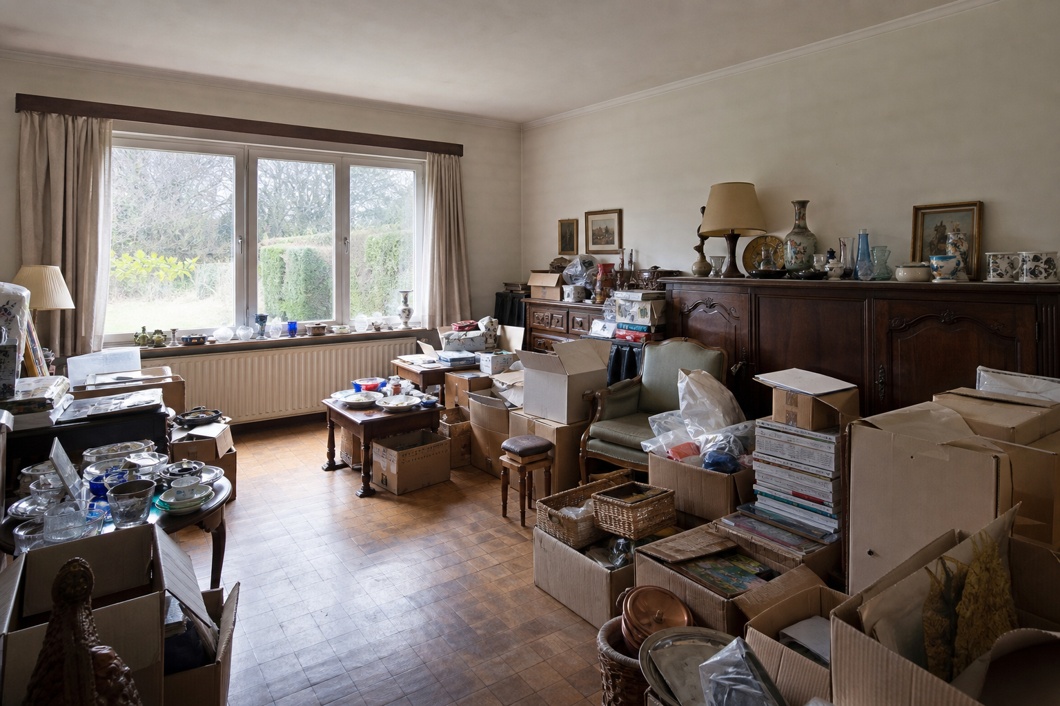 Vide maison familiale à Bertem : avant, en cours et après — avant débarras