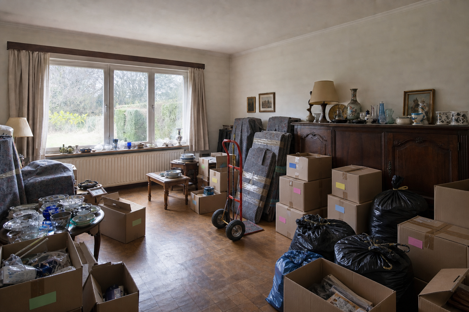 Vide maison familiale à Bertem : avant, en cours et après — intervention en cours