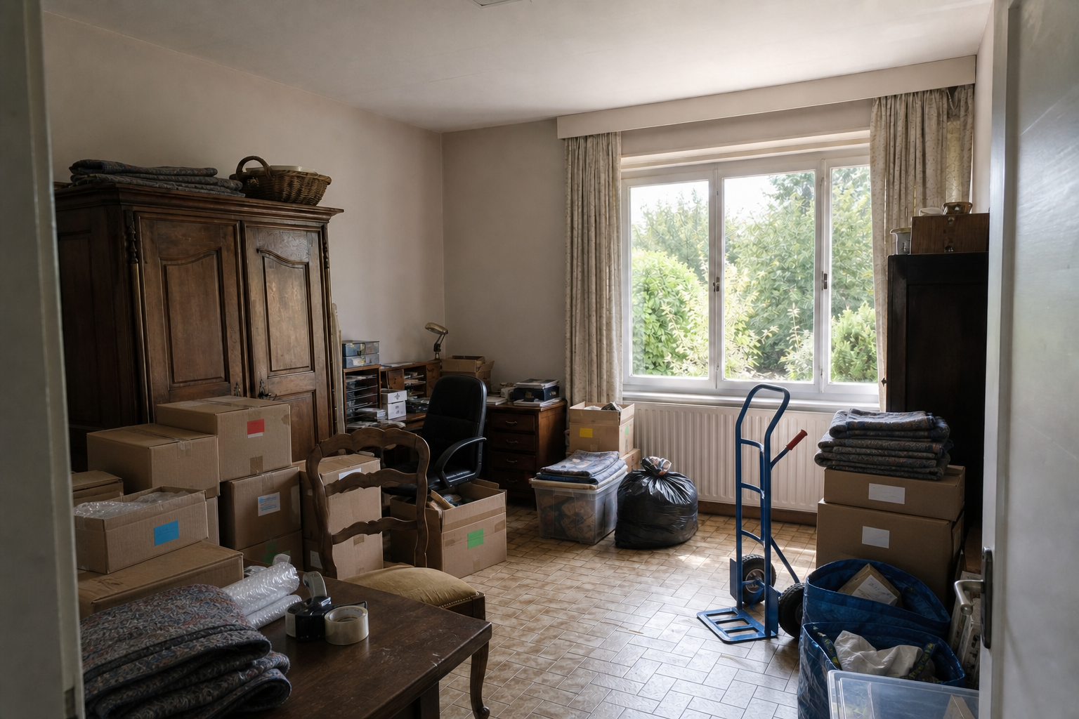 Vide villa avec bureau à domicile à Bierbeek : avant, en cours et après — intervention en cours
