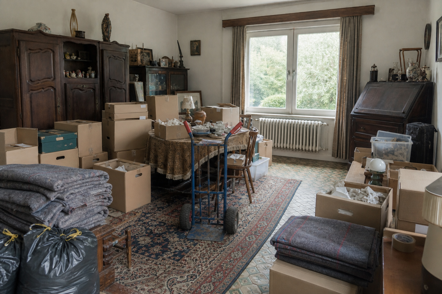 Vide maison familiale à Bièvre : avant, en cours et après — intervention en cours