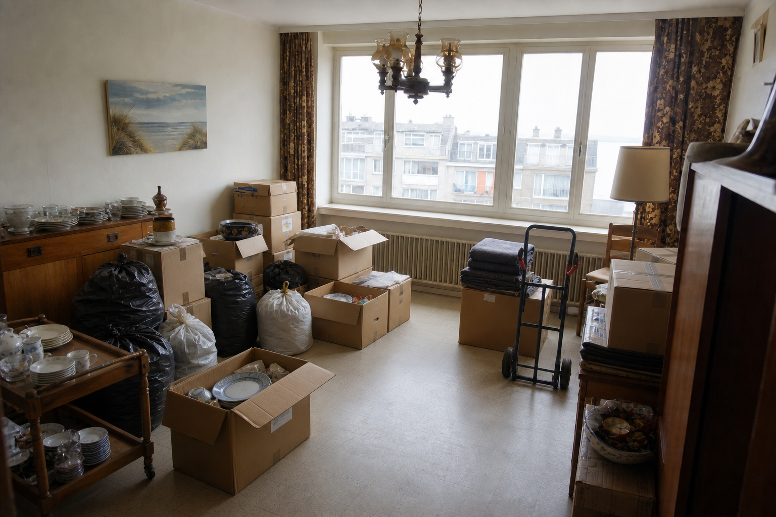 Vide appartement de vacances à Blankenberge : avant, en cours et après — intervention en cours