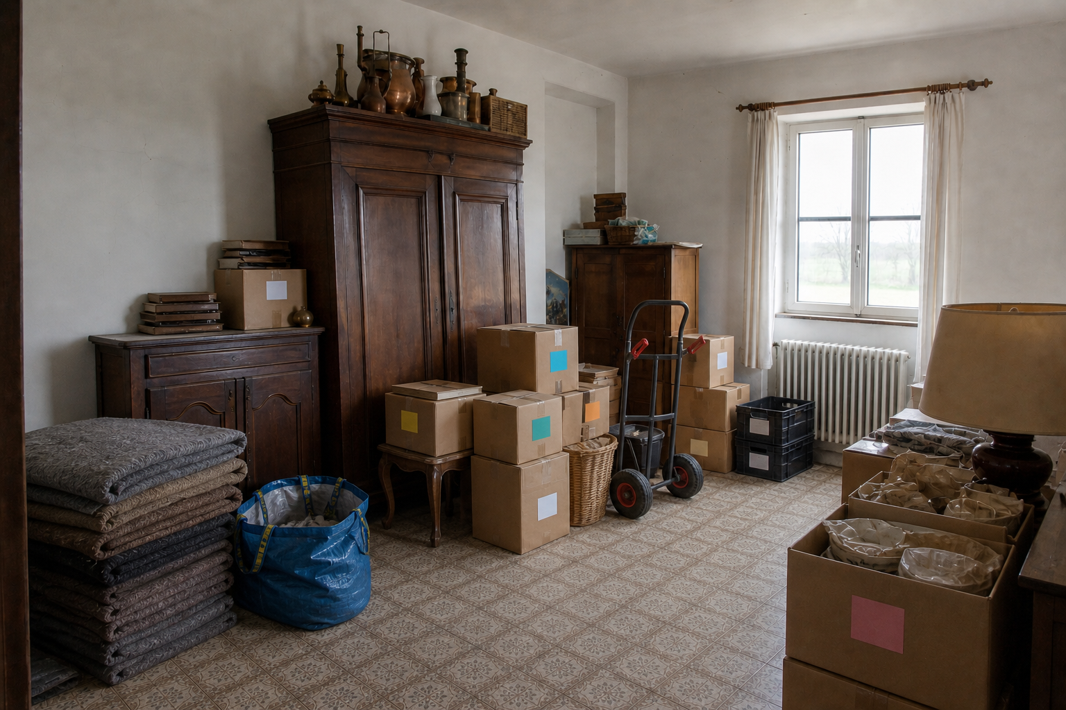 Vide maison familiale à Blegny : avant, en cours et après — intervention en cours