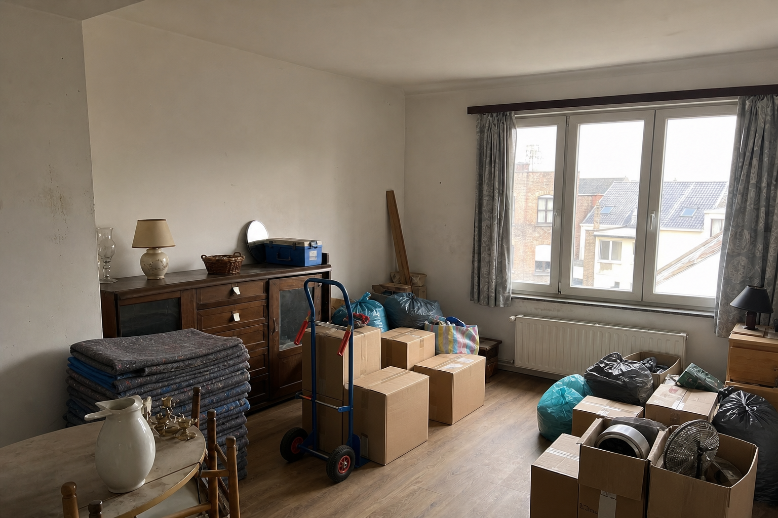 Vide appartement à Boom : avant, en cours et après — intervention en cours