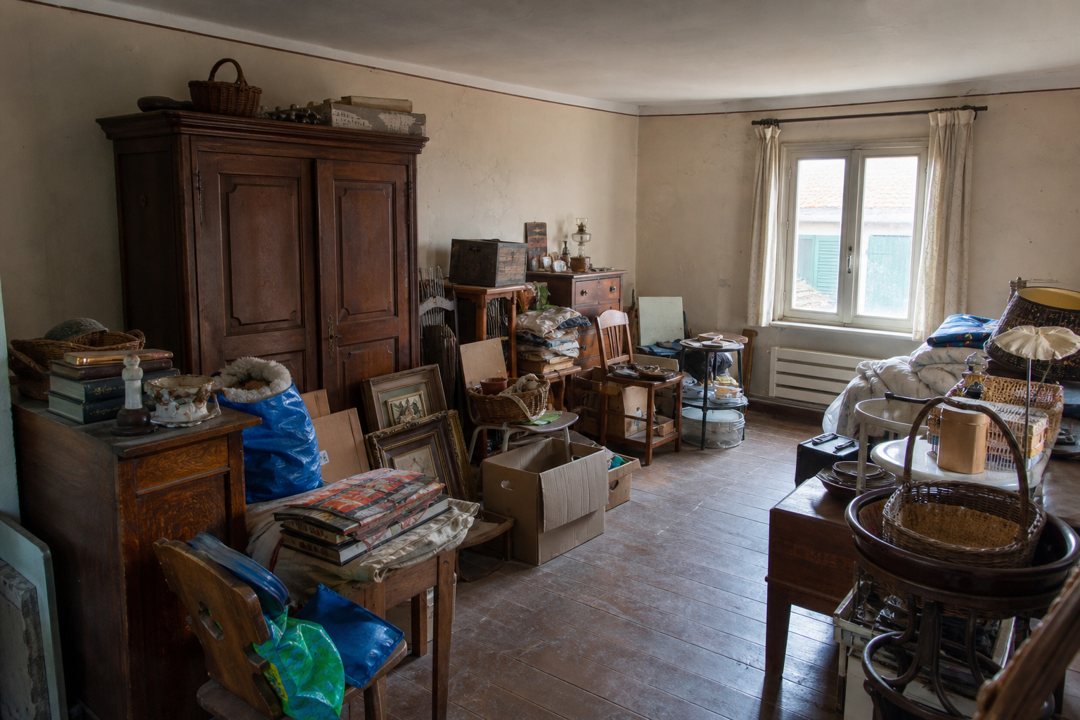 Vide fermette avec dépendances à Bornem : avant, en cours et après — avant débarras
