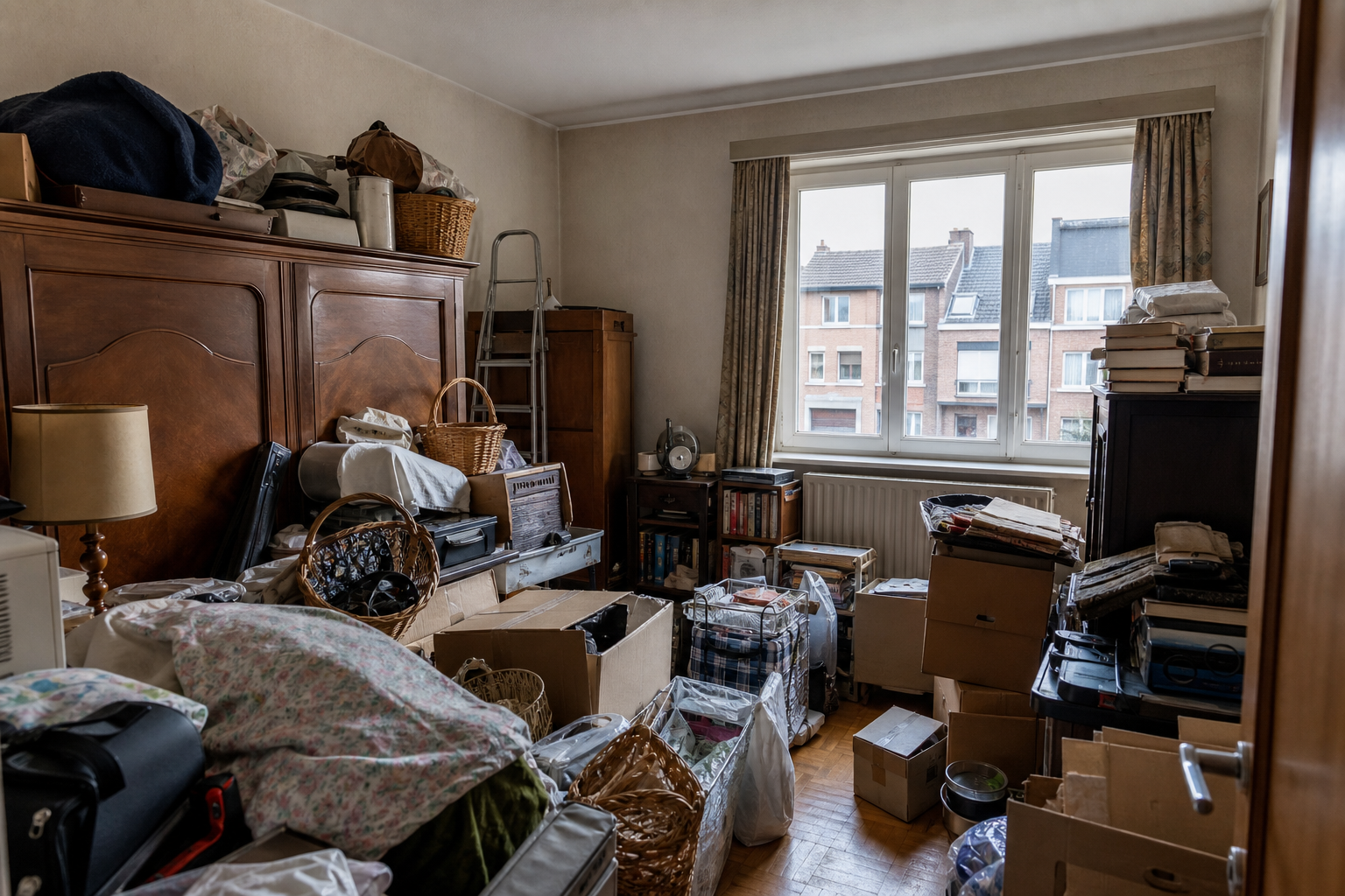 Vide appartement à Borsbeek : avant, en cours et après — avant débarras