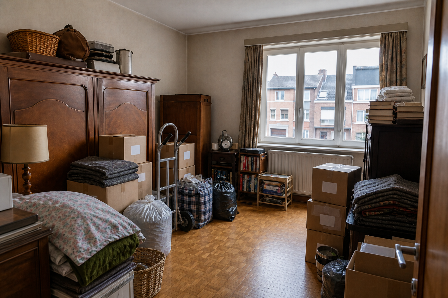 Vide appartement à Borsbeek : avant, en cours et après — intervention en cours