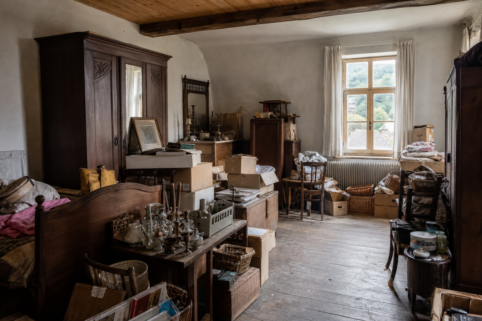 Vide grenier à tabac et maison de la Semois à Bouillon : avant, en cours et après — avant débarras