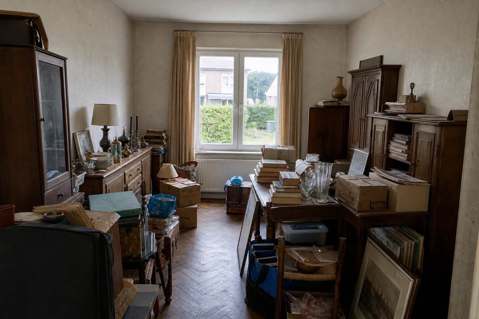 Vide maison familiale à Boutersem : avant, en cours et après — avant débarras