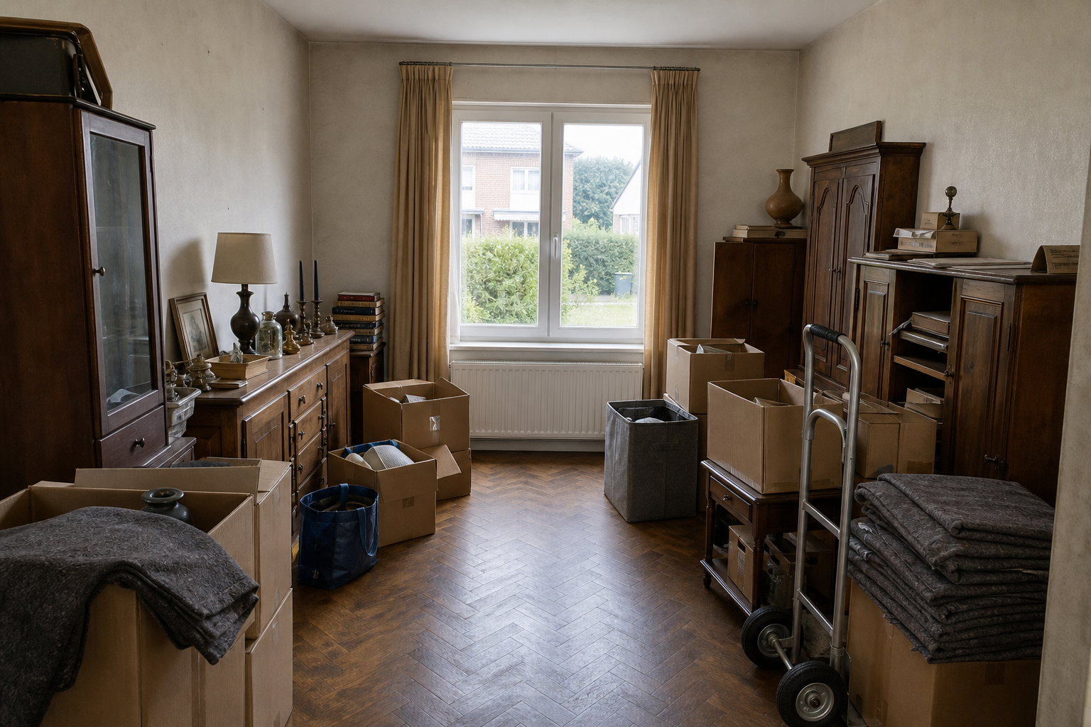 Vide maison familiale à Boutersem : avant, en cours et après — intervention en cours