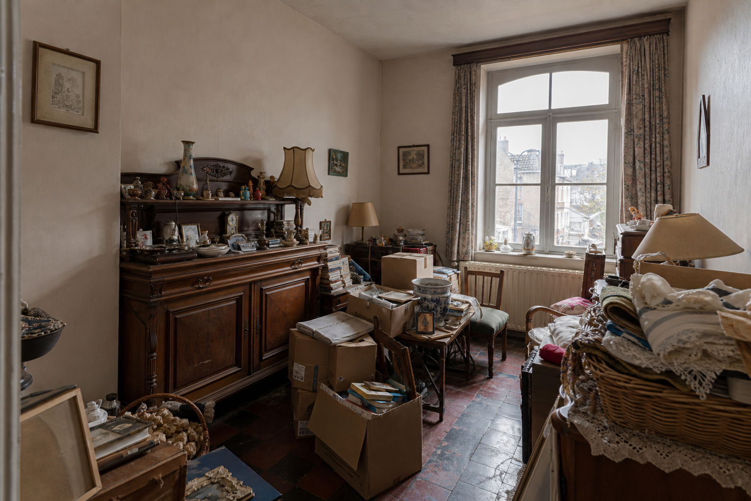 Débarras après départ en maison de repos à Braine-le-Château : avant, en cours et après — avant débarras