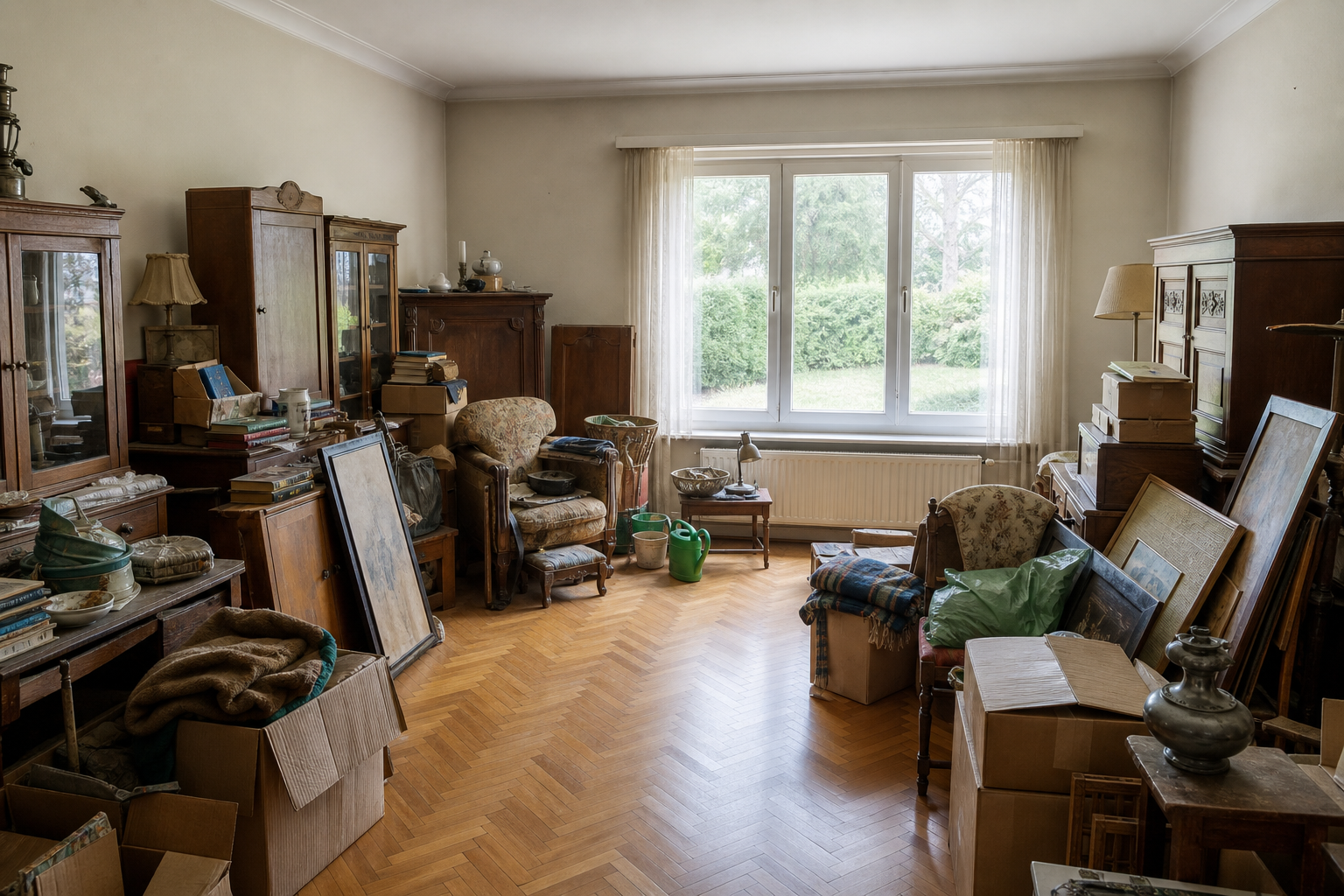 Vide villa avec dépendances à Brasschaat : avant, en cours et après — avant débarras