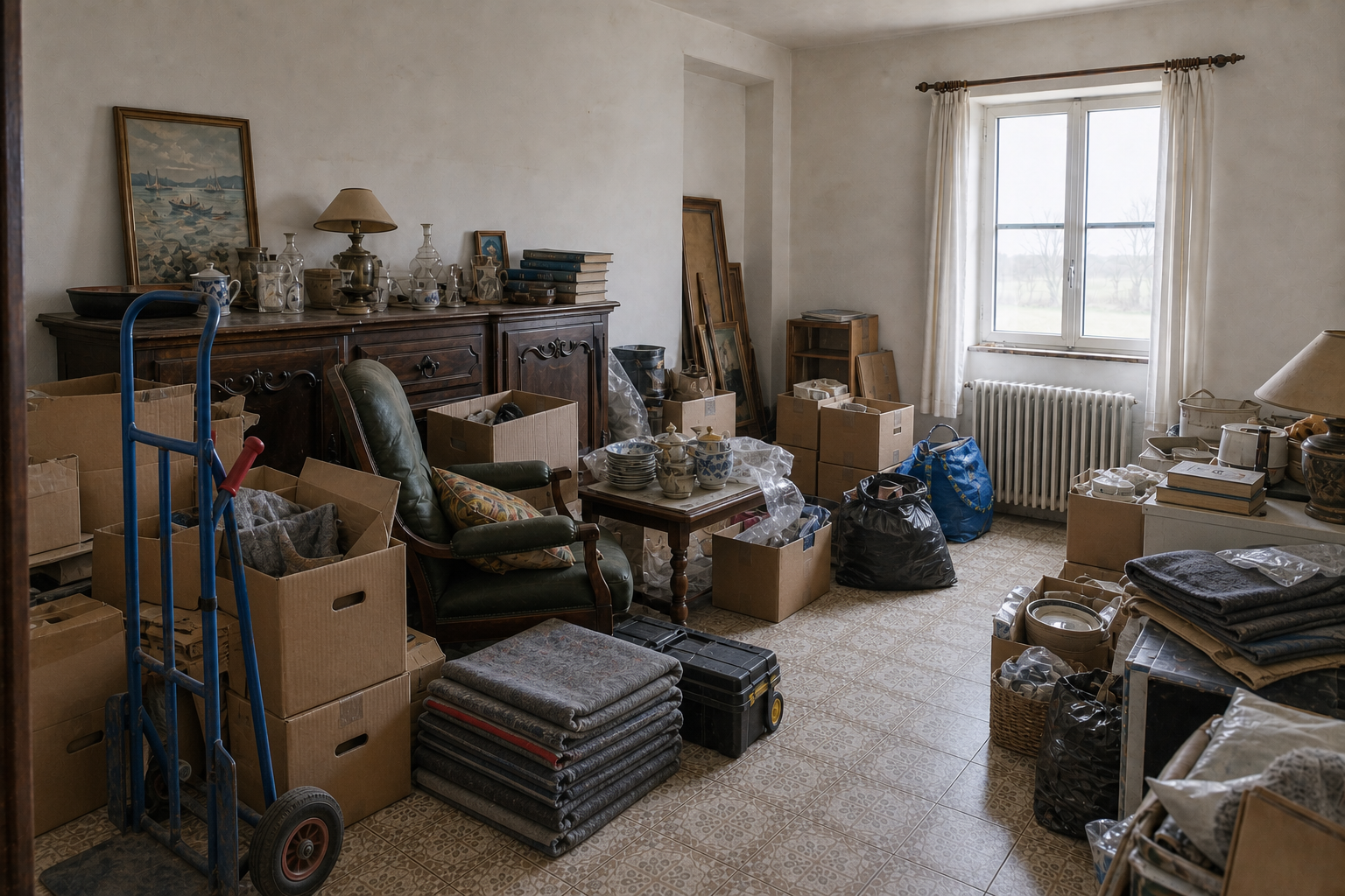 Vide appartement à Bredene : avant, en cours et après — intervention en cours
