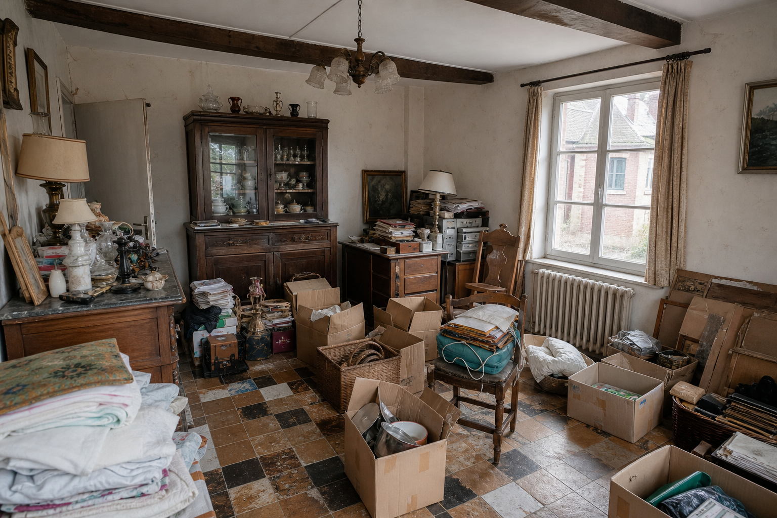 Vide maison de village à Brugelette : avant, en cours et après — avant débarras