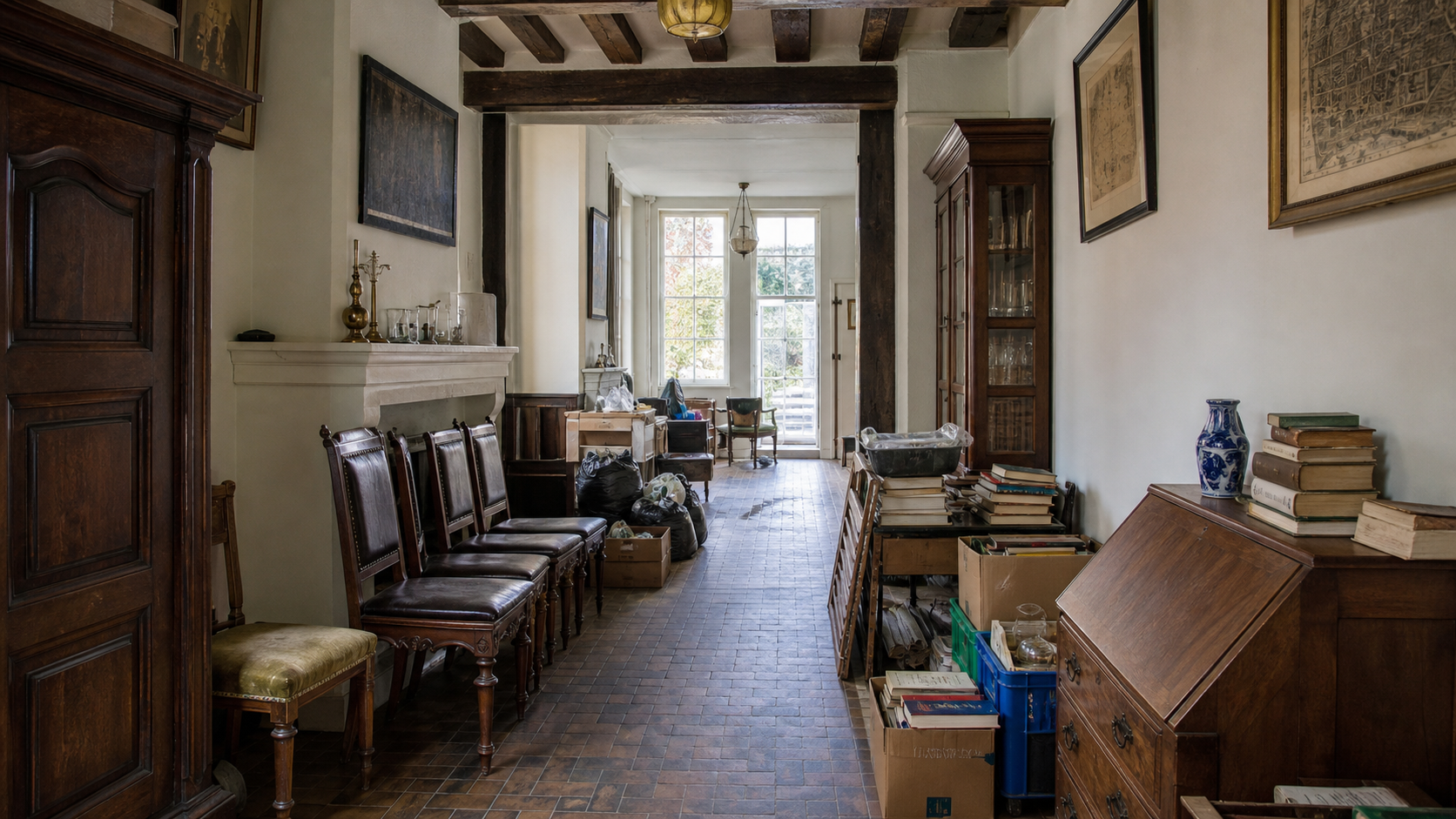 Vide maison historique à Brugge : avant, en cours et après — intervention en cours