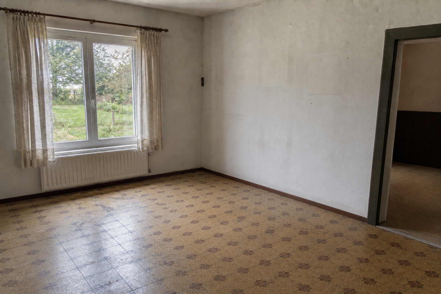 Vide maison de campagne avec remise à Brunehaut : avant, en cours et après — après débarras