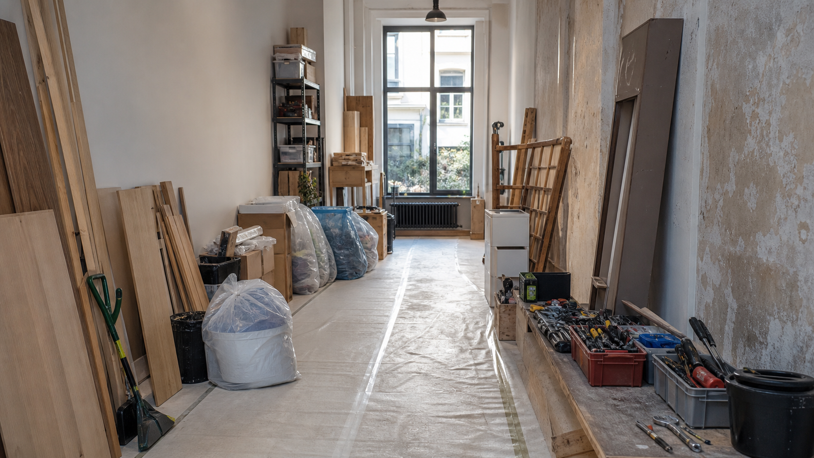 Vide atelier à Bruxelles : avant, en cours et après — intervention en cours