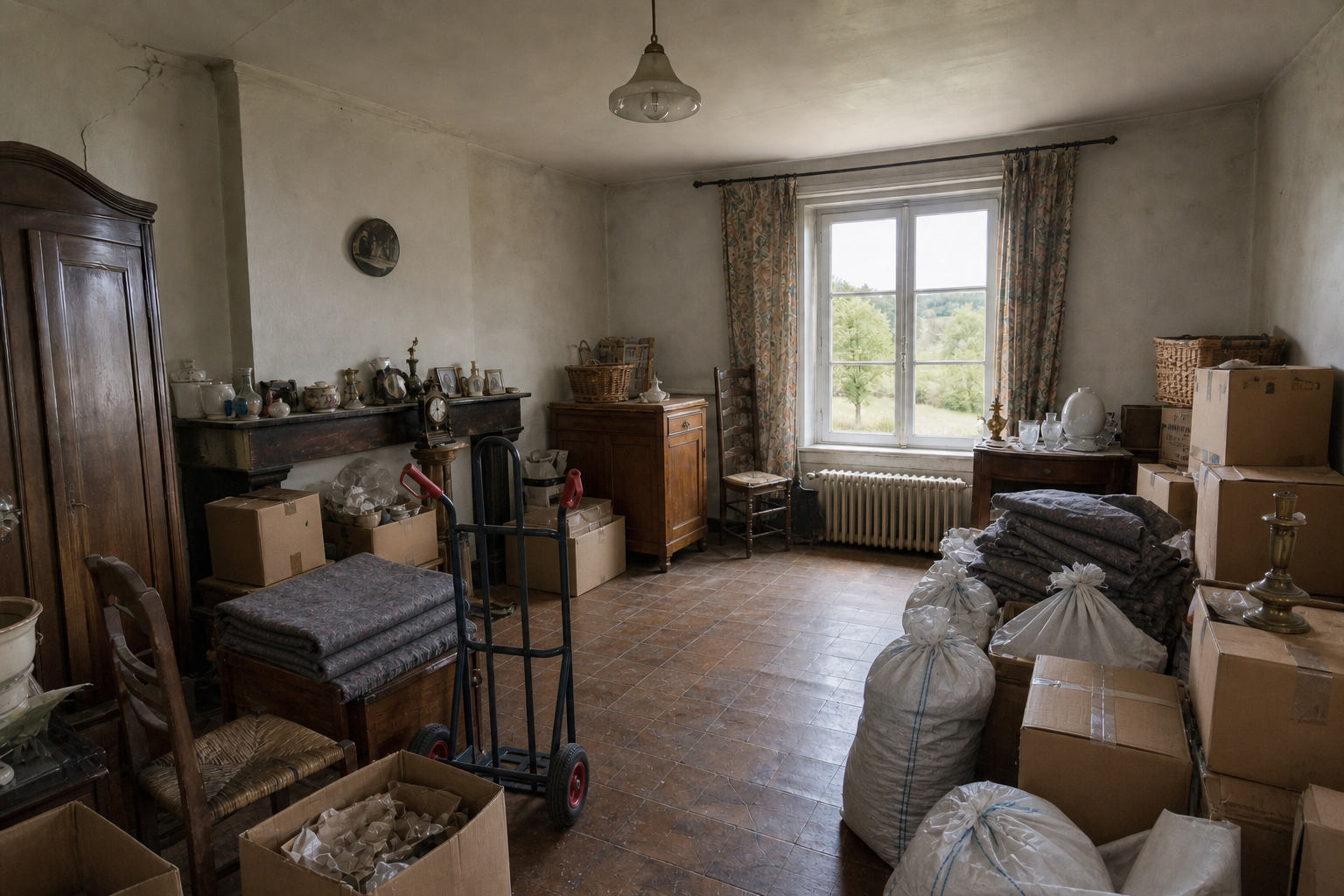 Vide fermette isolée à Burg-Reuland : avant, en cours et après — intervention en cours
