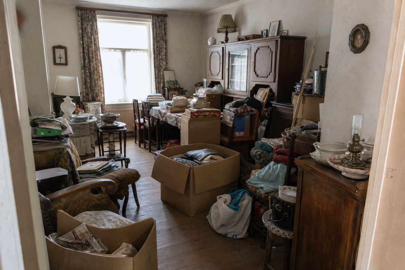 Débarras après départ en maison de repos à Celles : avant, en cours et après — avant débarras