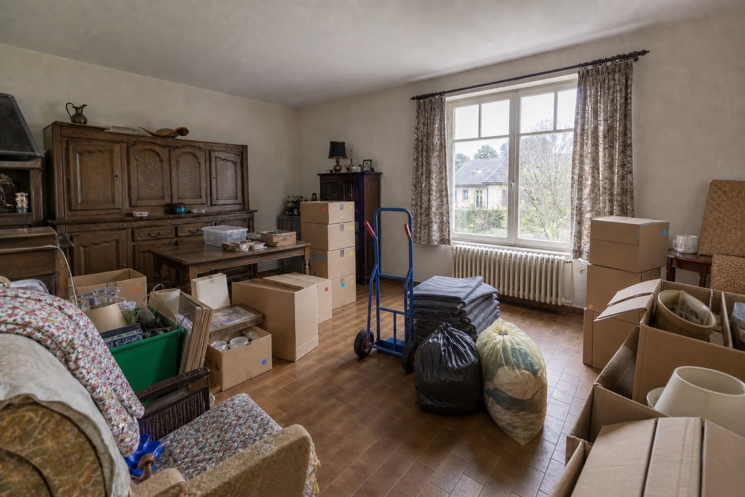 Vide maison familiale à Chastre : avant, en cours et après — intervention en cours