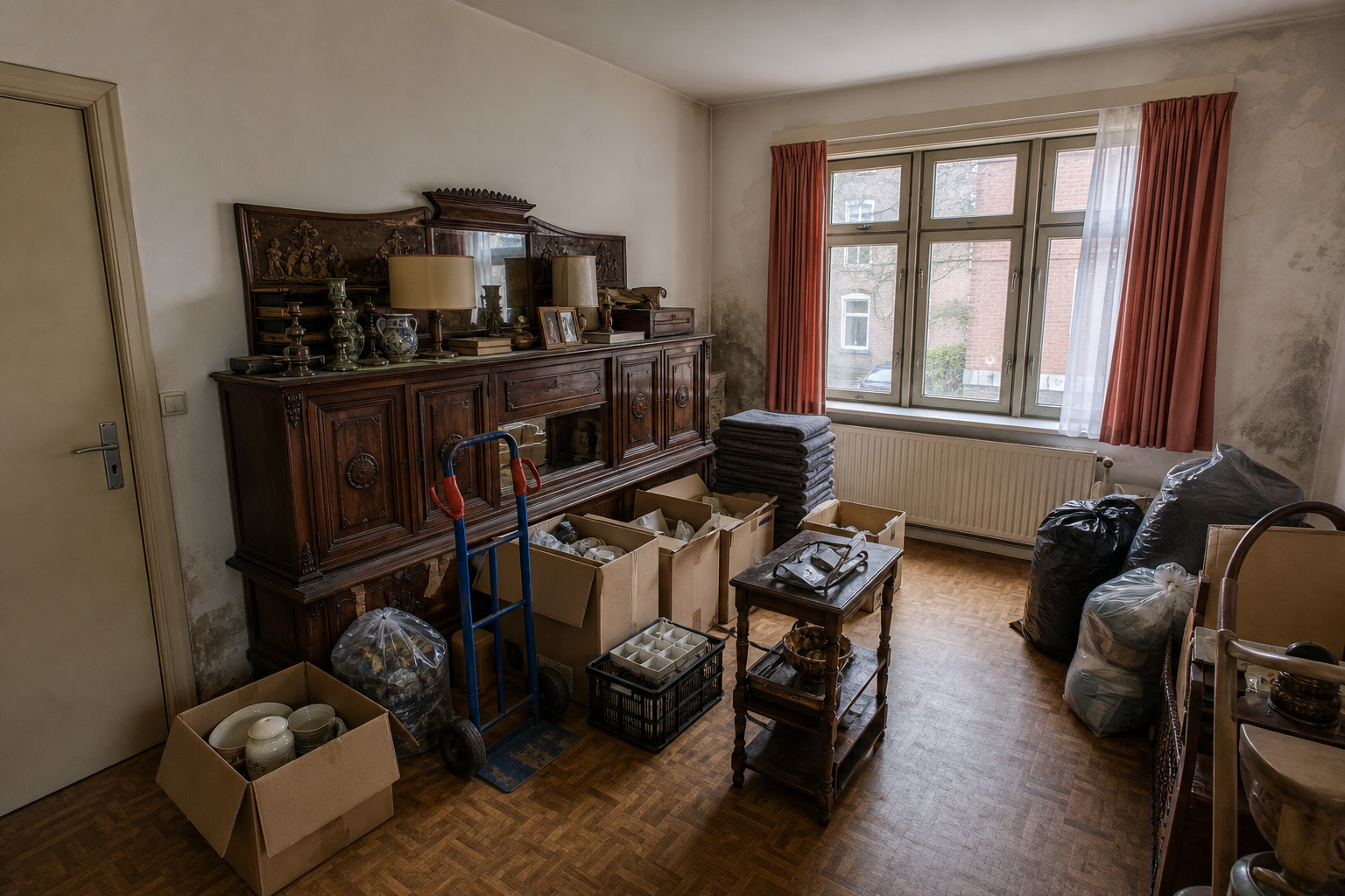 Vide maison de vallée à Chaudfontaine : avant, en cours et après — intervention en cours