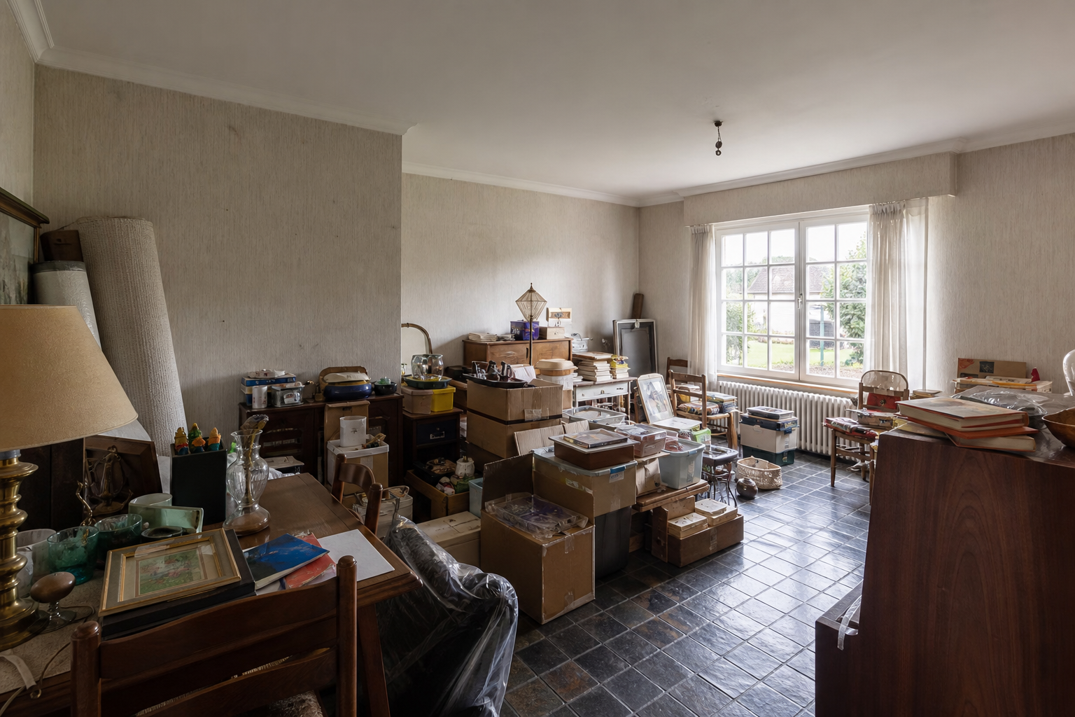 Vide villa résidentielle à Chaumont-Gistoux : avant, en cours et après — avant débarras