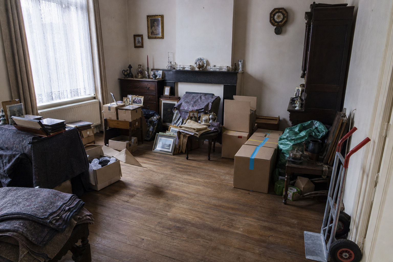 Débarras après départ en maison de repos à Chimay : avant, en cours et après — intervention en cours