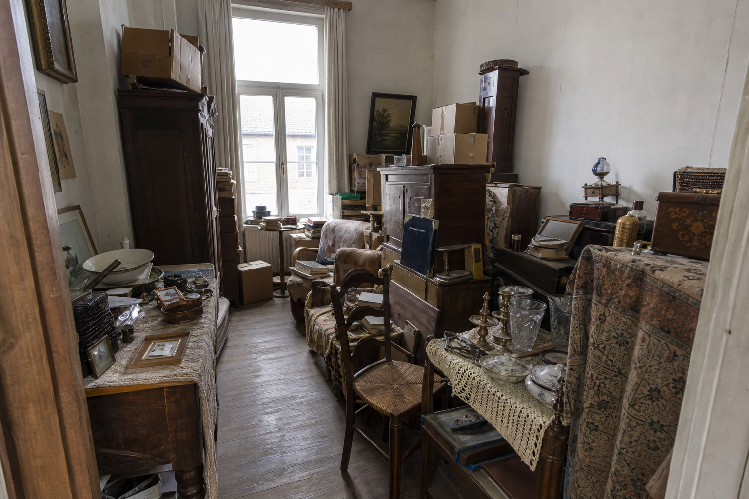 Vide maison de caractère à Dalhem : avant, en cours et après — avant débarras