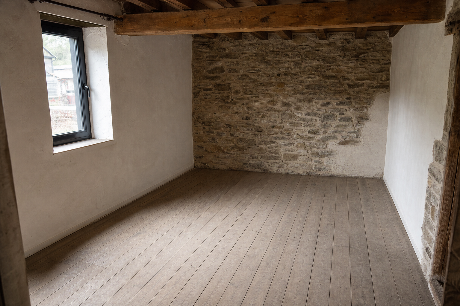 Vide maison villageoise avec grange à Daverdisse : avant, en cours et après — après débarras