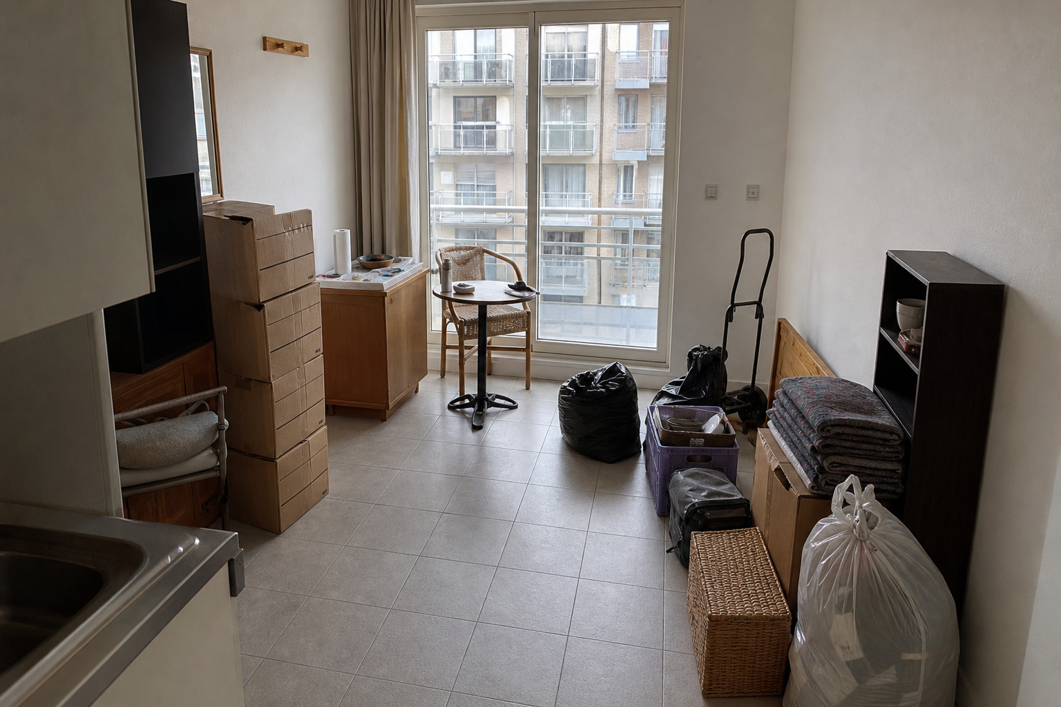 Vide studio de vacances à De Panne : avant, en cours et après — intervention en cours