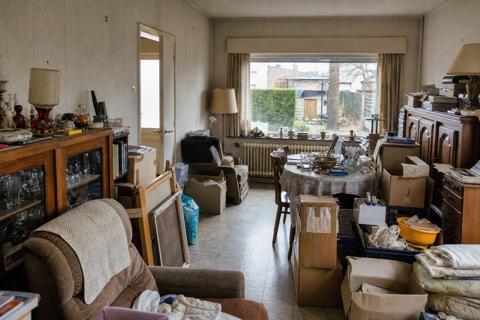 Vide bungalow de plain-pied à Deerlijk : avant, en cours et après — avant débarras