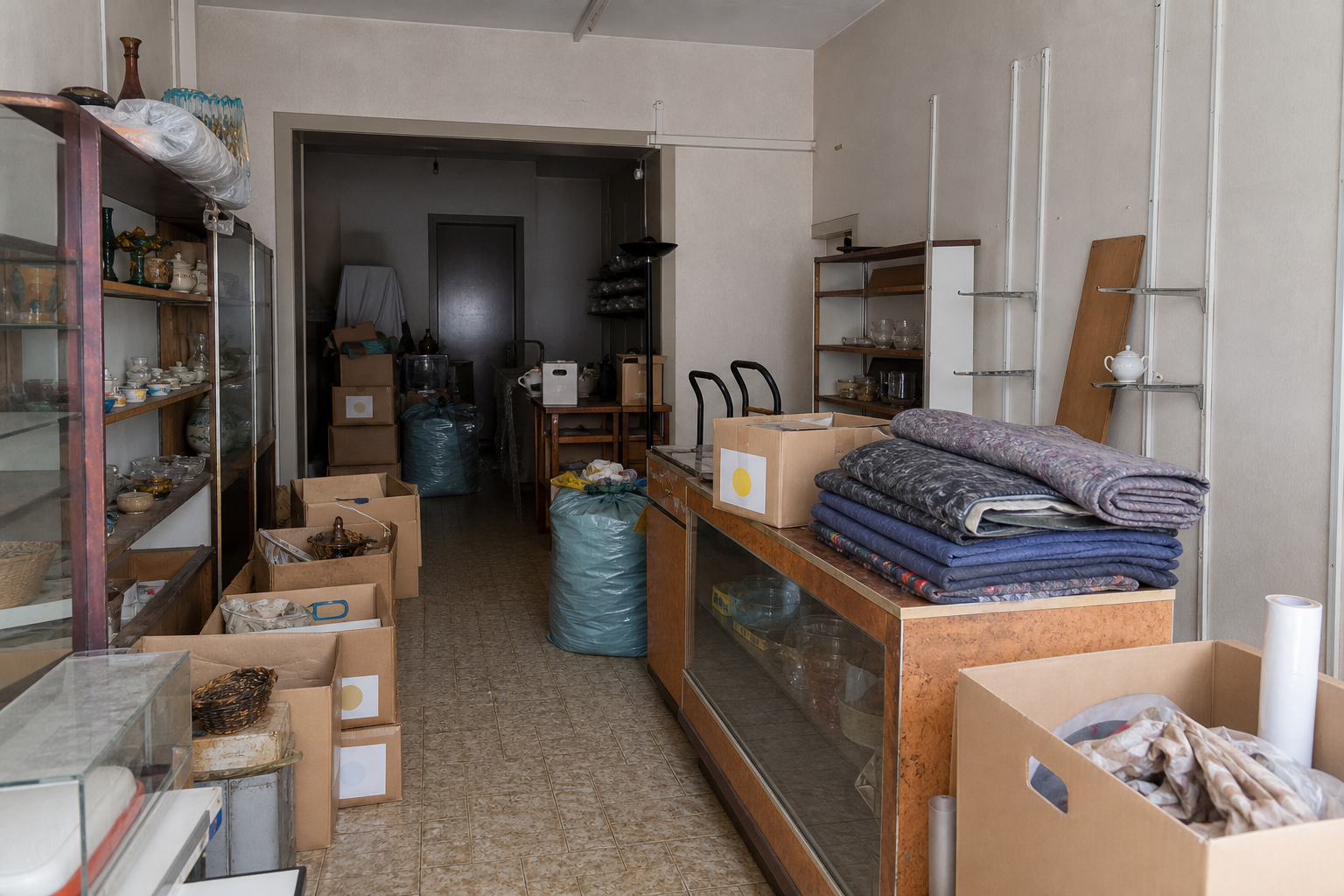 Vide commerce à Deinze : avant, en cours et après — intervention en cours