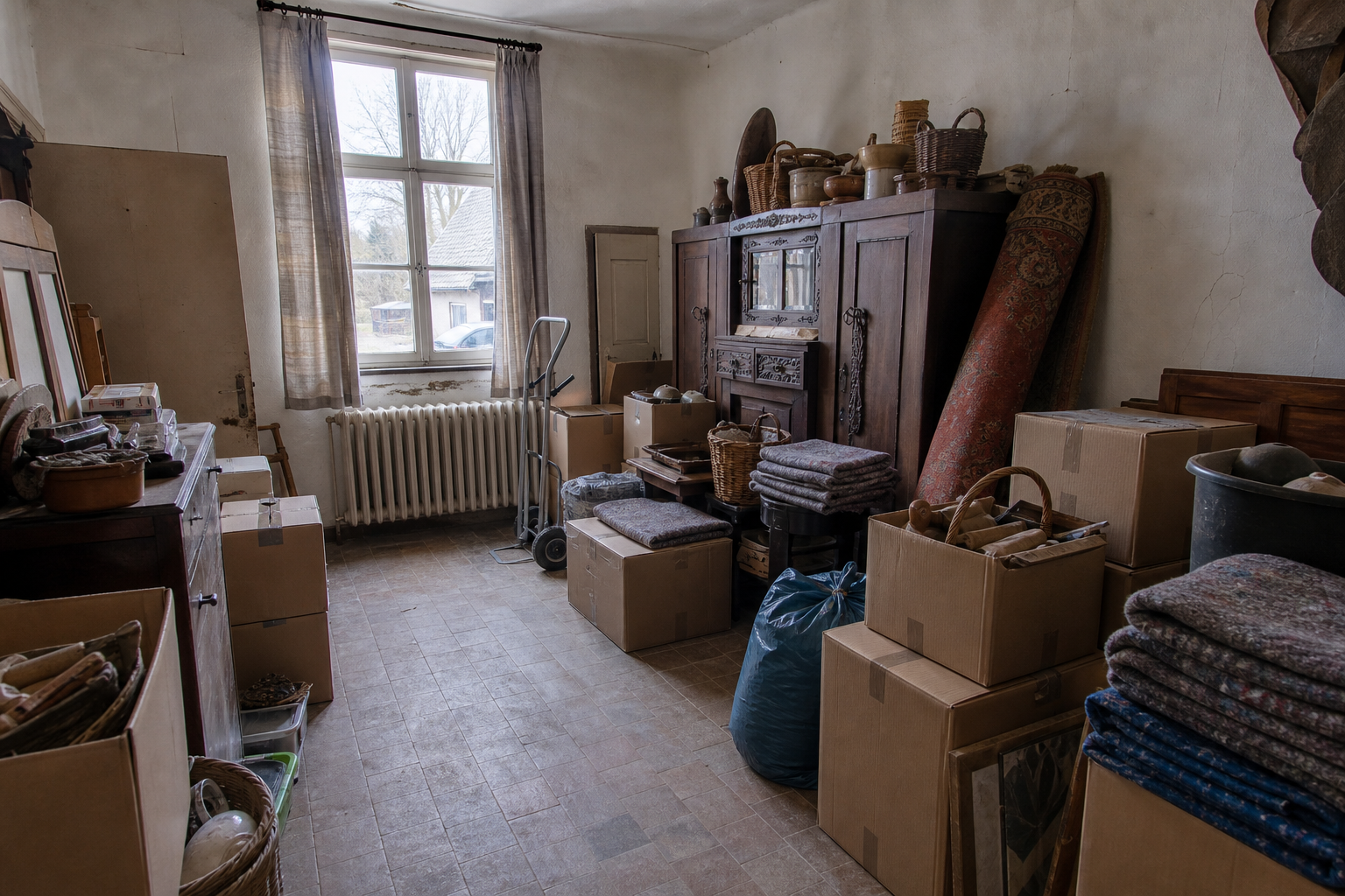 Vide fermette avec dépendances à Dendermonde : avant, en cours et après — intervention en cours